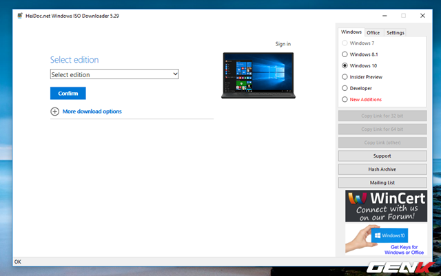 
Bước 4: Chờ vài giây và tiến hành lựa chọn phiên bản Windows 10 mình cần, sau đó nhấn “Confirm” để xác nhận.
