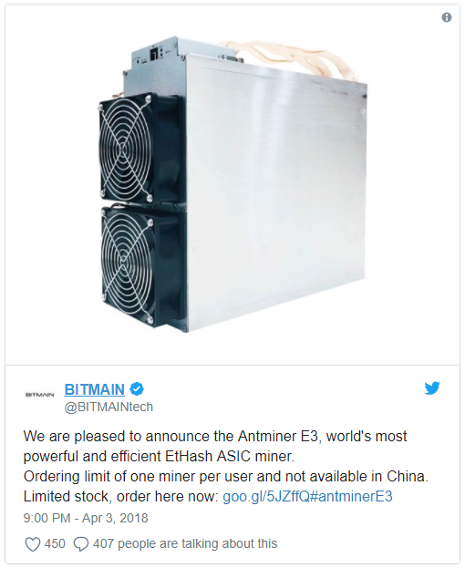  Dàn máy đào Ethereum, Antminer E3 của Bitmain. 