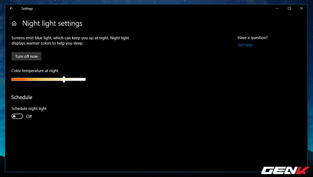 Cách thiết lập tự động kích hoạt tính năng lọc ánh sáng xanh khi đêm xuống trên Windows 10 April 2018 - Ảnh 8.