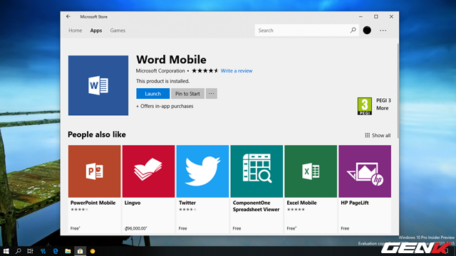  Theo tìm hiểu thì trong các bản build thử nghiệm của Windows 10 Redstone 5 thì chỉ có mỗi Word Mobile là được cài đặt sẳn. 