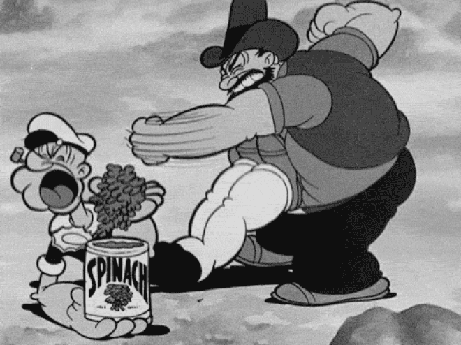 Đố 8x - 9x biết vì sao thủy thủ Popeye thích ăn rau chân vịt? Đáp án là điều không một ai có thể ngờ tới - Ảnh 2.