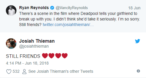 Bất ngờ bị đá sau khi xem Deadpool 2, chàng trai được đích thân Ryan Reynolds xin lỗi - Ảnh 3.