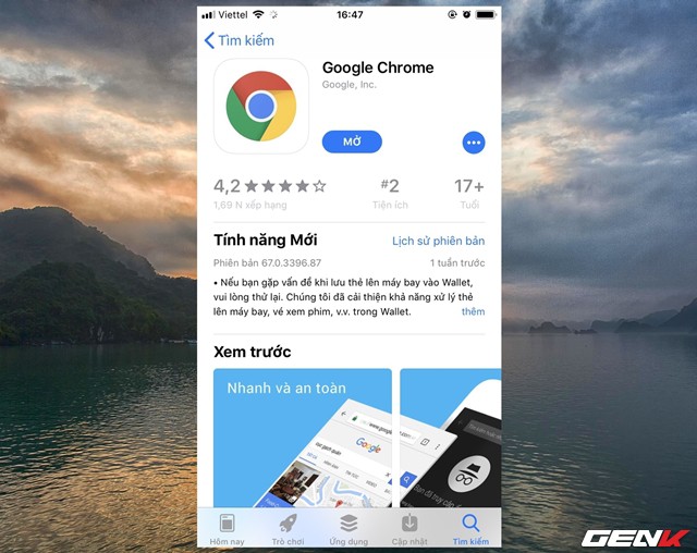  Bước 1: Đảm bảo rằng bạn đang sử dụng phiên bản Google Chrome mới nhất trên thiết bị iOS của mình. 