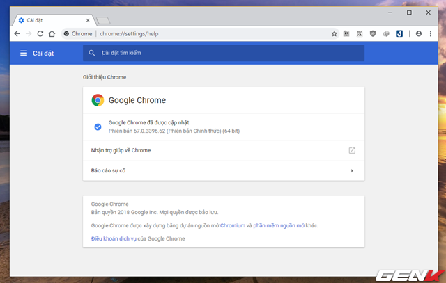  Bước 1: Đảm bảo rằng bạn đang sử dụng phiên bản Google Chrome mới nhất. 