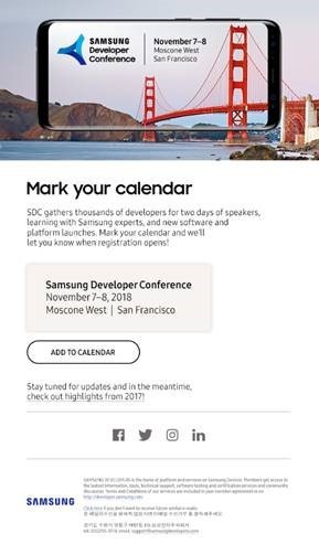Hội nghị Nhà phát triển 2018 của Samsung sẽ được tổ chức vào đầu tháng 11 - Ảnh 1.