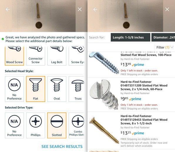 Tính năng mới trong ứng dụng Amazon sẽ giúp bạn biết rõ mình cần mua con ốc, cái đinh nào - Ảnh 2.