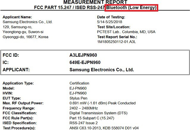 Tài liệu của FCC xác nhận S Pen trên Galaxy Note 9 sẽ có kết nối Bluetooth - Ảnh 1.