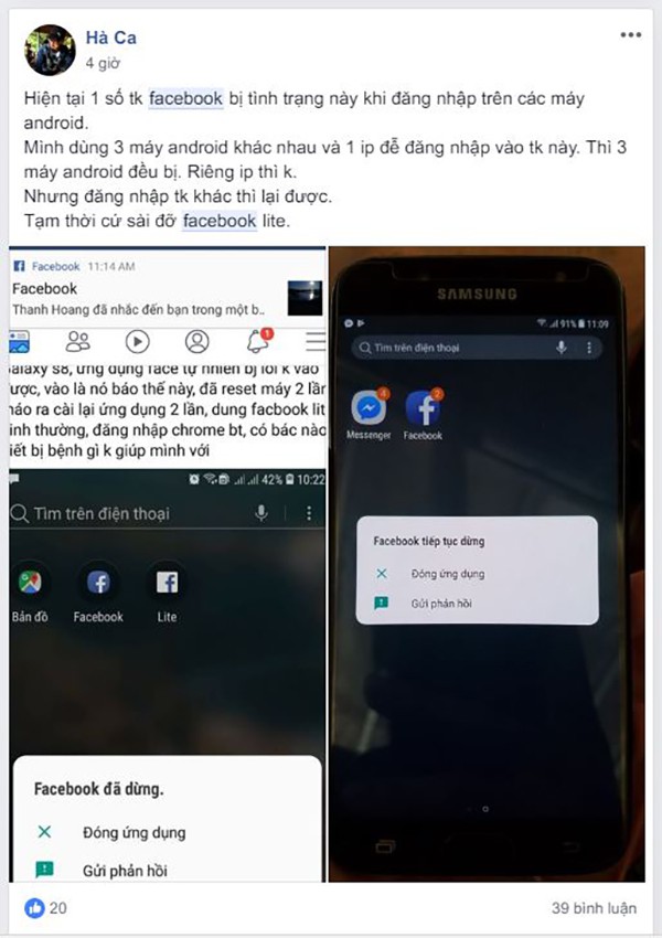 Nhiều người dùng VN phản ánh Facebook trên Android bị lỗi, liên tục bị văng ra ngoài - Ảnh 2.