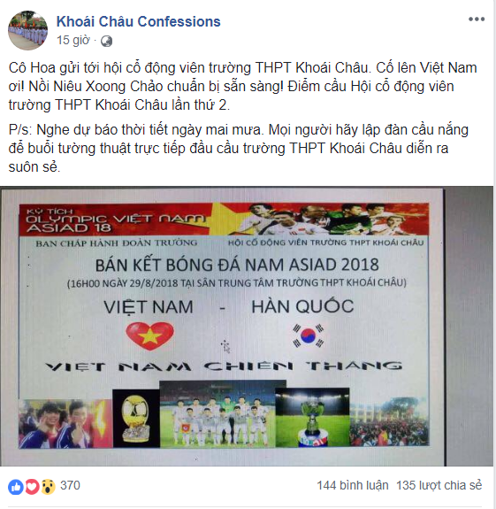 Hàng loạt trường Đại học cho sinh viên nghỉ học, lập đàn cầu nắng để cổ vũ đội tuyển Việt Nam - Ảnh 5.