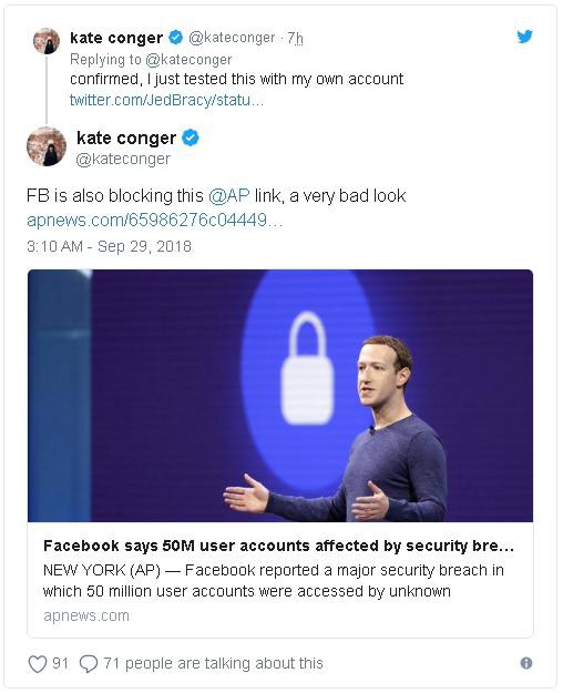 Facebook chặn người dùng chia sẻ về việc mạng xã hội này bị hacker tấn công và 50 triệu tài khoản bị ảnh hưởng - Ảnh 2.