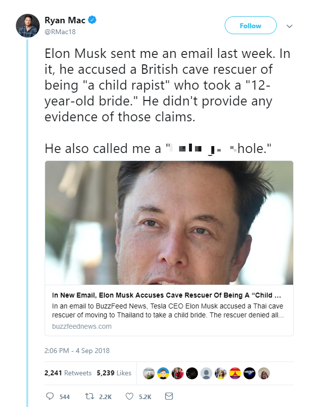 Đáng báo động: Elon Musk gửi email cho báo đài, tiếp tục cáo buộc vô căn cứ người khác là kẻ ấu dâm - Ảnh 2.