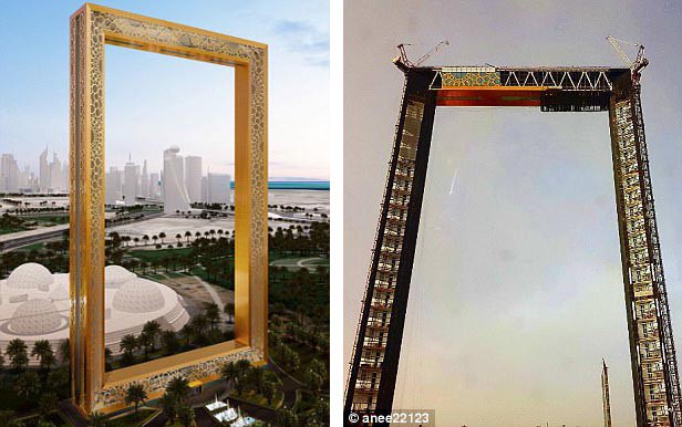 Dubai vừa khánh thành tòa nhà dát vàng trông giống hệt cái khung ảnh - Ảnh 2.