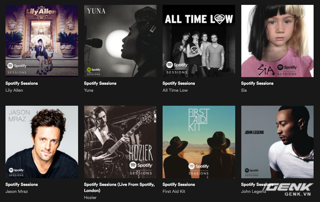  Spotify Sessions - tuyển tập những ca khúc được nghệ sĩ thu trực tiếp dành riêng cho dịch vụ này 