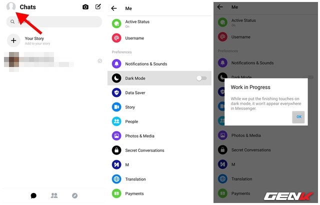 Cách kích hoạt chế độ nền tối cho Facebook Messenger trên Android - Ảnh 10.