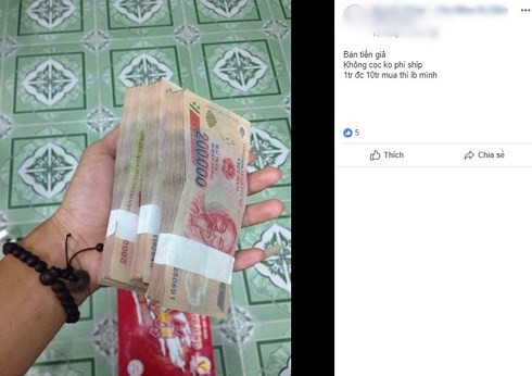 Ngang nhiên rao bán tiền giả trên Facebook dịp giáp Tết - Ảnh 2.