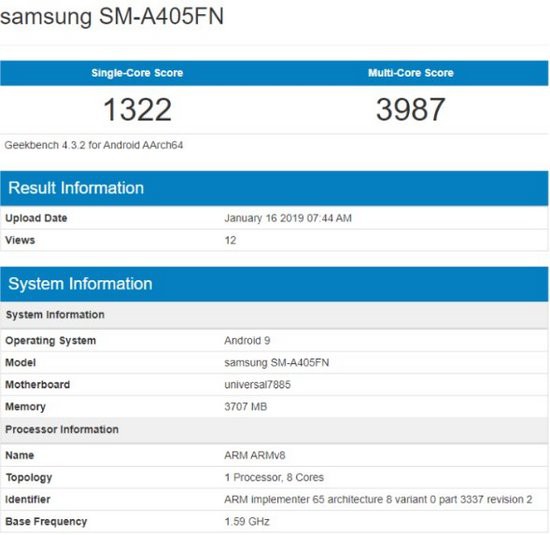 Galaxy A40 lộ điểm benchmark trên Geekbench, xác nhận dùng chip Exynos 7885 giống Galaxy M20 - Ảnh 2.