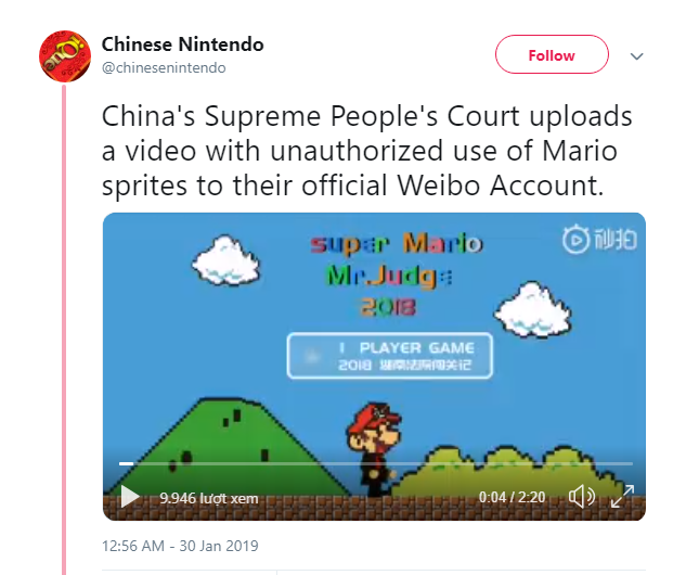 Tòa án Trung Quốc bị tố đạo nhái game Mario để làm video khoe thành tích - Ảnh 2.