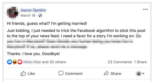 Hướng dẫn: thông báo có em bé hay vừa kết hôn này sẽ đánh lừa được thuật toán Facebook, tương tác bài đăng mạnh hơn nhiều - Ảnh 2.