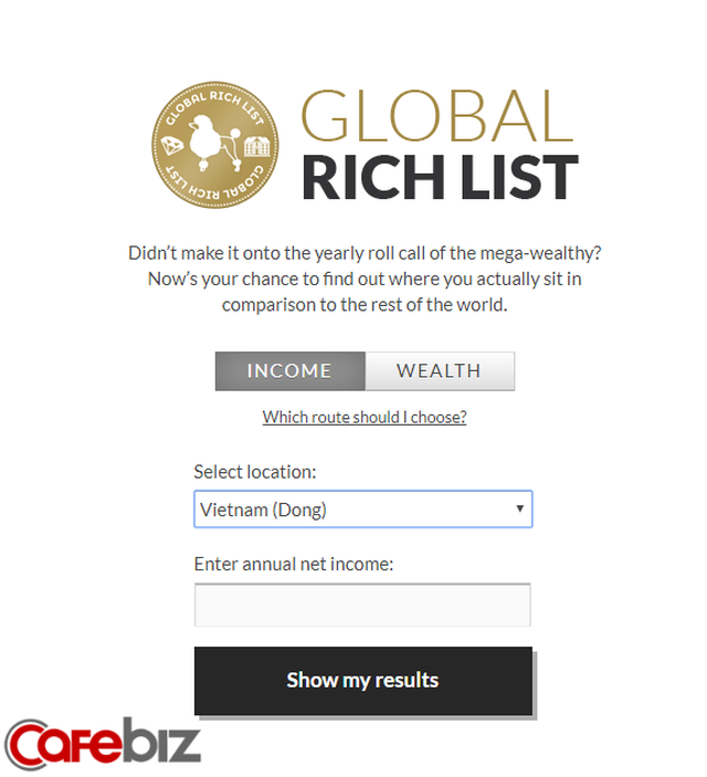 Chỉ một cú click để biết mình giàu thứ mấy trên thế giới, bạn sẽ bất ngờ về vị trí của mình! - Ảnh 1.