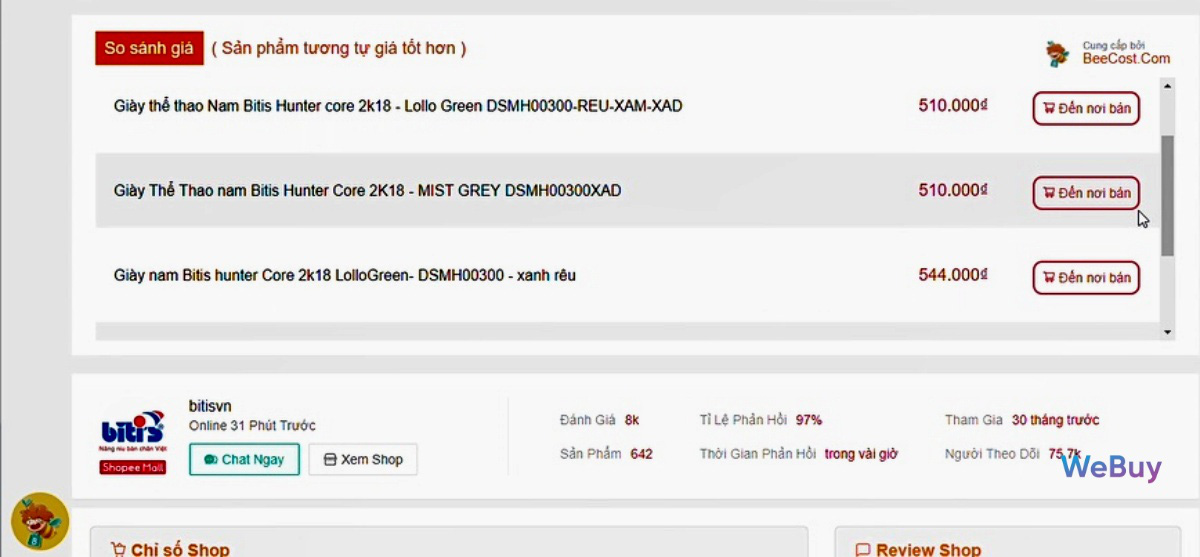 D&ugrave;ng thử extension &ldquo;trợ l&yacute; mua sắm&rdquo; BeeCost: so s&aacute;nh gi&aacute; sản phẩm giữa c&aacute;c s&agrave;n TMĐT, tự t&igrave;m m&atilde; giảm gi&aacute; - Ảnh 10.