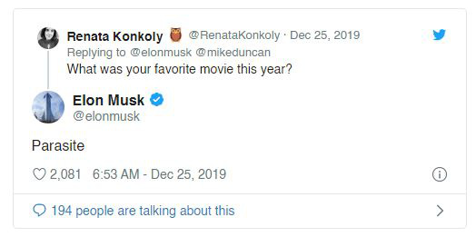 Không phải Endgame hay Joker, đây mới là bộ phim Elon Musk yêu thích nhất năm 2019 - Ảnh 1.