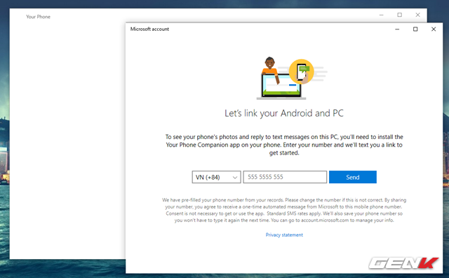 Cách sử dụng ứng dụng Your Phone trên Windows 10 để gọi và nhắn tin SMS trên smartphone - Ảnh 4.