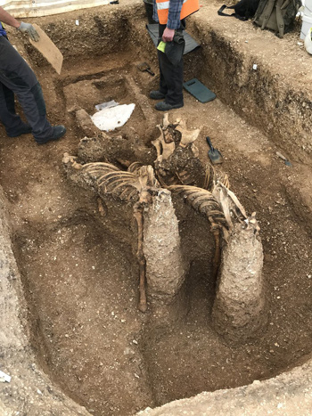 Phát hiện mộ cổ 2000 năm tuổi chứa hài cốt chiến binh thời Đồ Sắt, bên trong chứa tấm khiên có giá trị đến không ngờ - Ảnh 1.