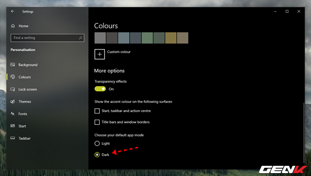 Cách thiết lập Windows 10 tự động chuyển sang giao diện nền tối mỗi khi chiều về - Ảnh 1.