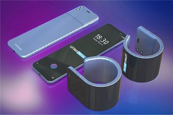 Lộ sáng chế smartphone màn hình dẻo có thể cuộn lại để đeo như đồng hồ của Samsung - Ảnh 1.