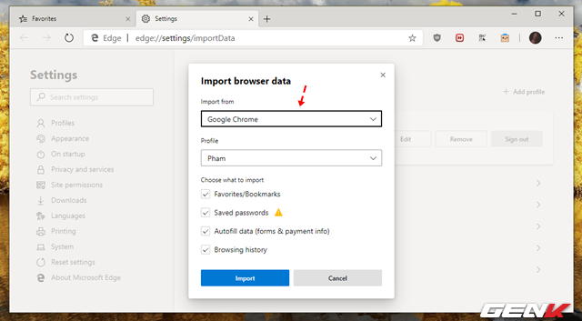 Cách đồng bộ bookmarks, mật khẩu,… và các dữ liệu trình duyệt khác vào Microsoft Edge mới - Ảnh 4.