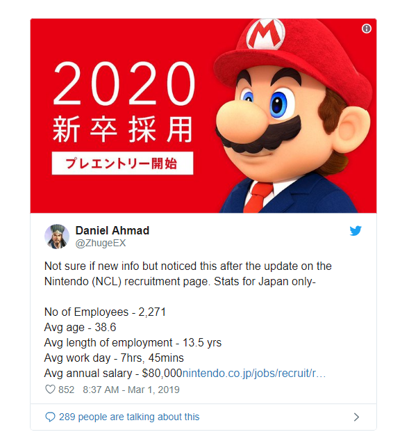 Nhân viên Nintendo Nhật Bản có mức lương trung bình 1,87 tỷ đồng, không phải làm việc đến 8 tiếng - Ảnh 1.