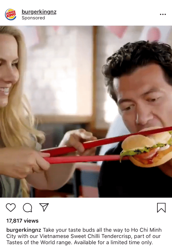 Burger King bị cáo buộc phân biệt chủng tộc khi đăng clip ăn hamburger bằng đũa kiểu Việt Nam - Ảnh 1.