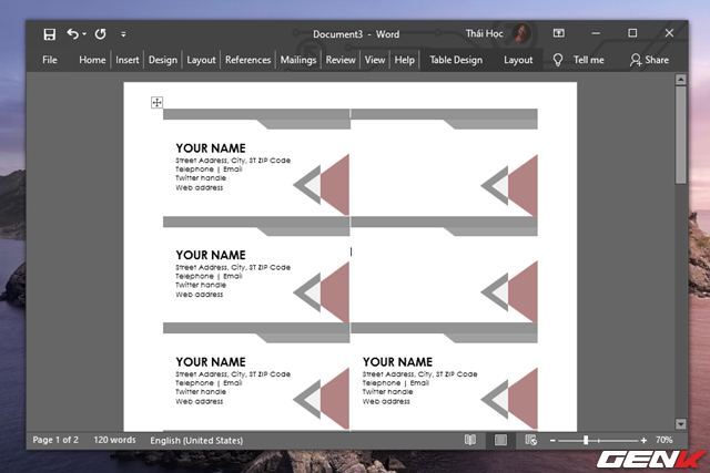 Cách tạo danh thiếp bằng Microsoft Word dành cho người không chuyên - Ảnh 1.