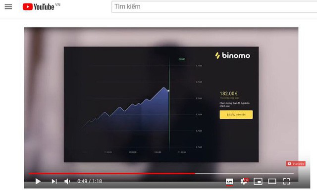 Bị Google cấm, quảng cáo của Binomo vẫn tràn lan trên Youtube - Ảnh 1.