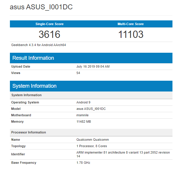 ASUS ROG Phone 2 xuất hiện trên Geekbench, điểm benchmark Snapdragon 855 không cao hơn bao nhiêu so với Snapdragon 855 - Ảnh 1.