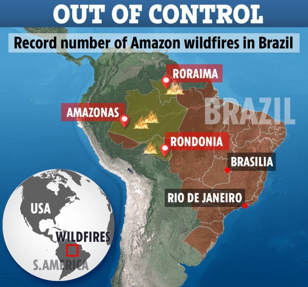 Loạt ảnh gây sốc về rừng Amazon bùng cháy với tốc độ kỷ lục: Khói có thể nhìn thấy từ ngoài không gian, các thành phố bị bao phủ mù mịt như tận thế - Ảnh 2.