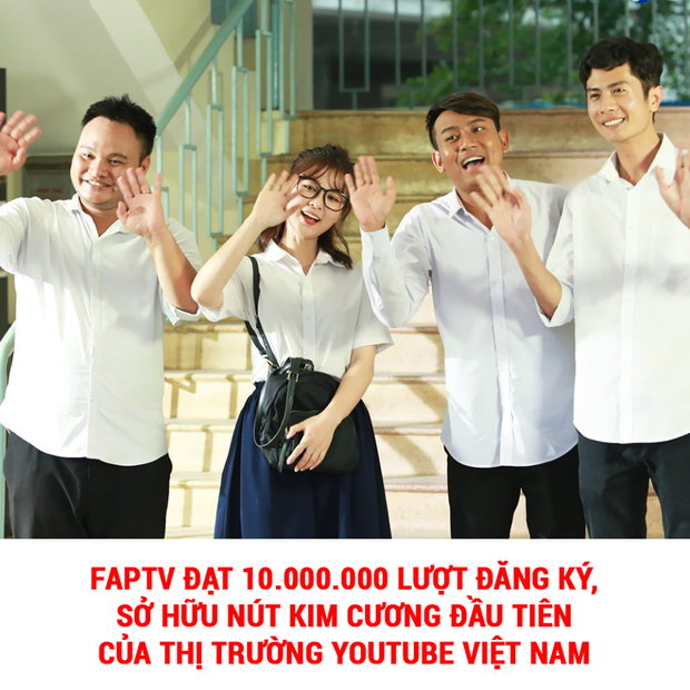 FAP TV - nhóm hài đầu tiên ở Việt Nam xác lập kỷ lục nút kim cương với 10 triệu lượt theo dõi trên Youtube! - Ảnh 1.