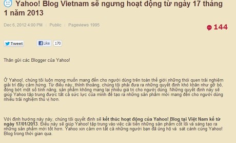 Yahoo Việt Nam sẽ đẩy người dùng Blog sang Zing Me? 1