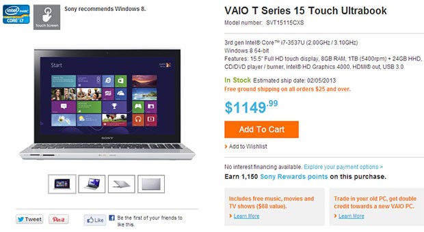 Ultrabook cảm ứng 15 inch giá chưa đến 800 USD của Sony 1