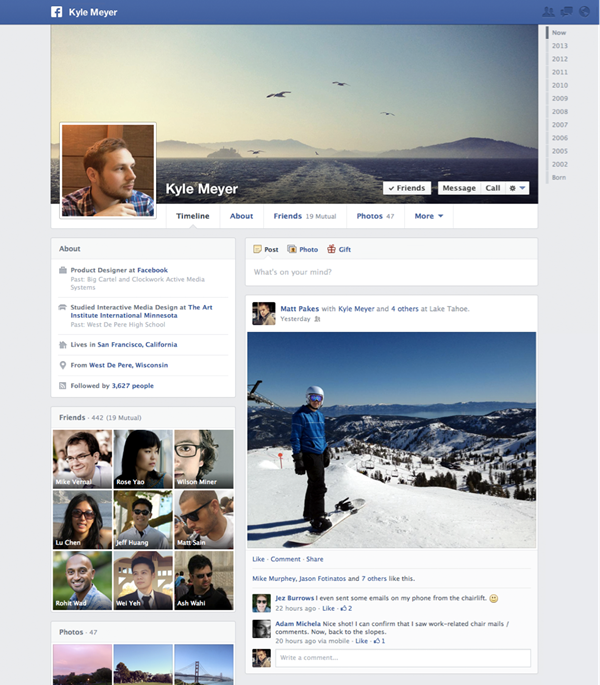 Facebook công bố thay đổi Timeline: Gọn gàng, trực quan hơn 5