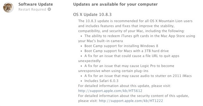 OS X 10.8.3 hỗ trợ cài đặt thêm Windows 8 1