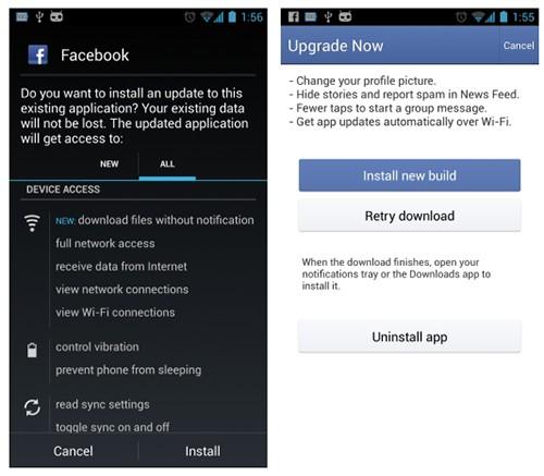 Facebook báo người dùng cập nhật ứng dụng "ngoài luồng" 1
