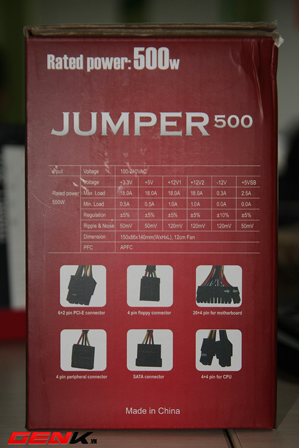 Cận cảnh bộ nguồn Jumper 500 đạt chứng chỉ 80 của Huntkey 2