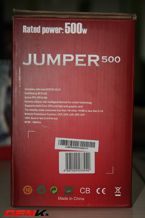Cận cảnh bộ nguồn Jumper 500 đạt chứng chỉ 80 của Huntkey 4