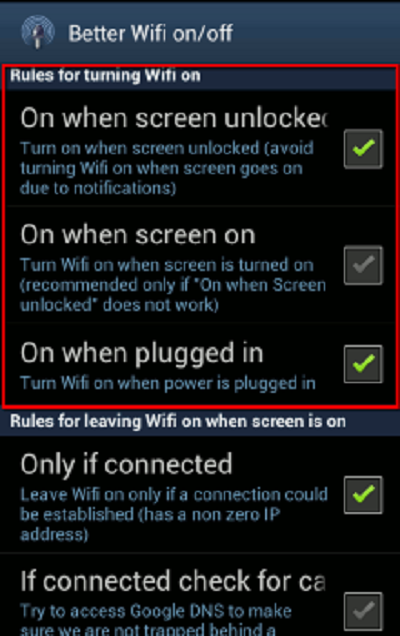 Tự động tắt Wi-Fi khi không dùng đến trên Android 4
