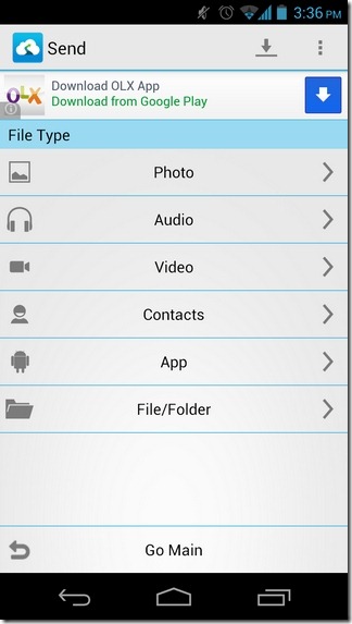 Chia sẻ ứng dụng, dữ liệu, danh bạ trên Android với Send Anywhere 4