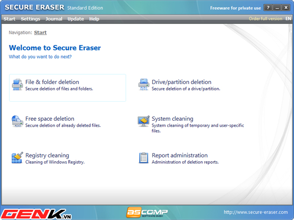 Xóa dữ liệu vĩnh viễn với Secure Eraser 2