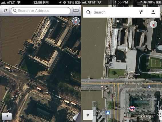 Những địa danh nổi tiếng qua cái nhìn của Apple Maps và Google Maps 2