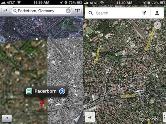 Những địa danh nổi tiếng qua cái nhìn của Apple Maps và Google Maps 5