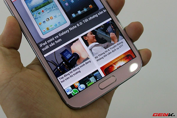 Cận cảnh Samsung Galaxy Note II hồng chính hãng 8